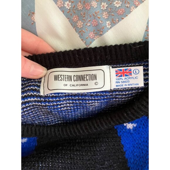 80's/90's vintage Western Connection dolman sleeve fox print sweater - Picture 5 of 6